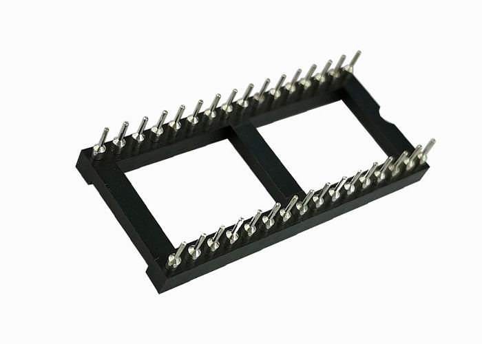 Conector de borda de bronze do cartão do passo 7,62 da fileira 2.54mm do Pin 180°Two do soquete CI 16