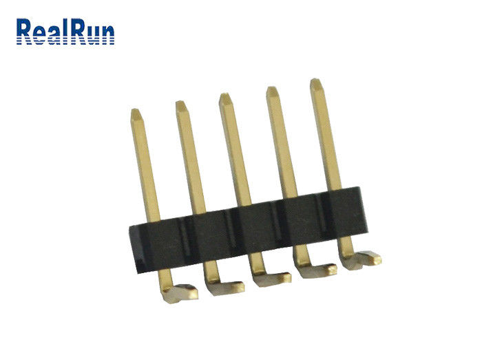 ângulo direito UL94V-0 da única fileira de 3A 5P PA6T PBT LCP SMT Pin Header 2.54mm