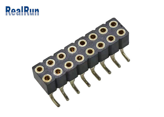 Passo fêmea SMT SMD ISO9001 do conector 2.54mm do encabeçamento de PBT PA6T PPS L7.40