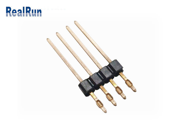 Do MERGULHO reto de bronze do PWB Pin Header 2.54mm do ajuste de imprensa de PA6T conector masculino do encabeçamento PBT LCP