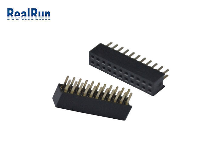 PA6T PBT placa de 180 graus para embarcar o conector duplo fêmea 2X11P do encabeçamento da fileira do conector