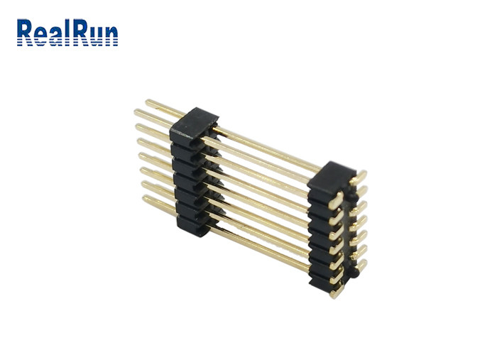 Ouro Tin Plating do conector de Pin Header Connector Dual 7P SMT do homem de PA6T