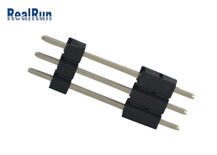 Pin de bronze 3A do PWB Pin Header 3 de PA6T conector reto do encabeçamento de uma fileira de 180 graus único