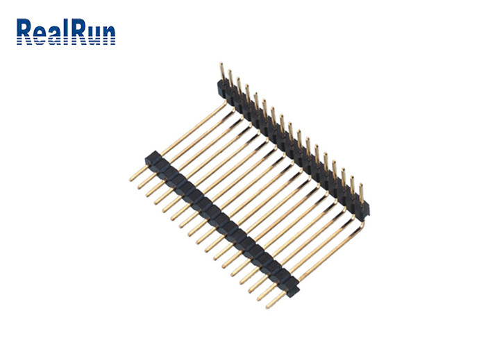 PA6T 2,54 17P Pin Header Connector ouro do mergulho de um ângulo direito de 90 graus chapeou o plástico duplo
