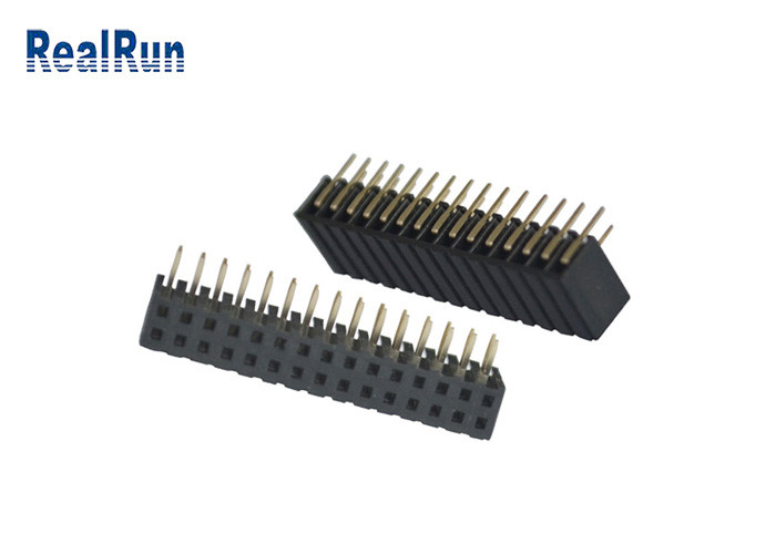 Tipo posição dupla fêmea do ângulo direito da fileira 30 de Pin Header Connector ISO9001 PA6T