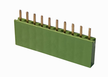 Verde dobro reto do conector do encabeçamento da fileira 2,54 Pin fêmea do encabeçamento 10 do milímetro