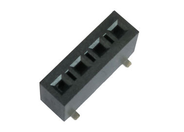 Tipo fileira fêmea de SMT do conector 3.96mm do encabeçamento do Pin única através do plástico do furo