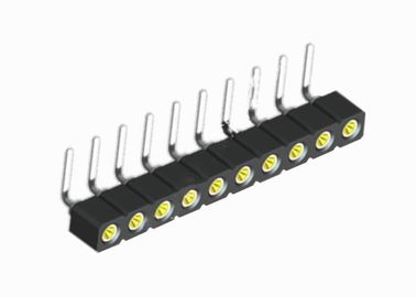 16 fileira fêmea redonda preta do conector 1.27mm do encabeçamento do Pin ângulo direito da única
