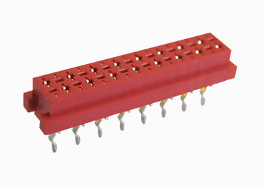 Do conector vermelho 16 do deslocamento da isolação de PBT passo fêmea do encabeçamento 2.54mm do Pin